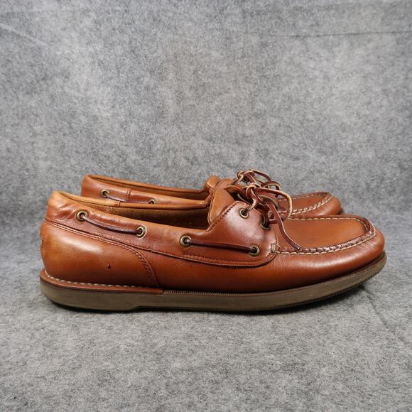 Rockport Other - Rockport Boat Shoes Mens 13 Casual Leather Moc Lace Up Brown Classic Lifestyle